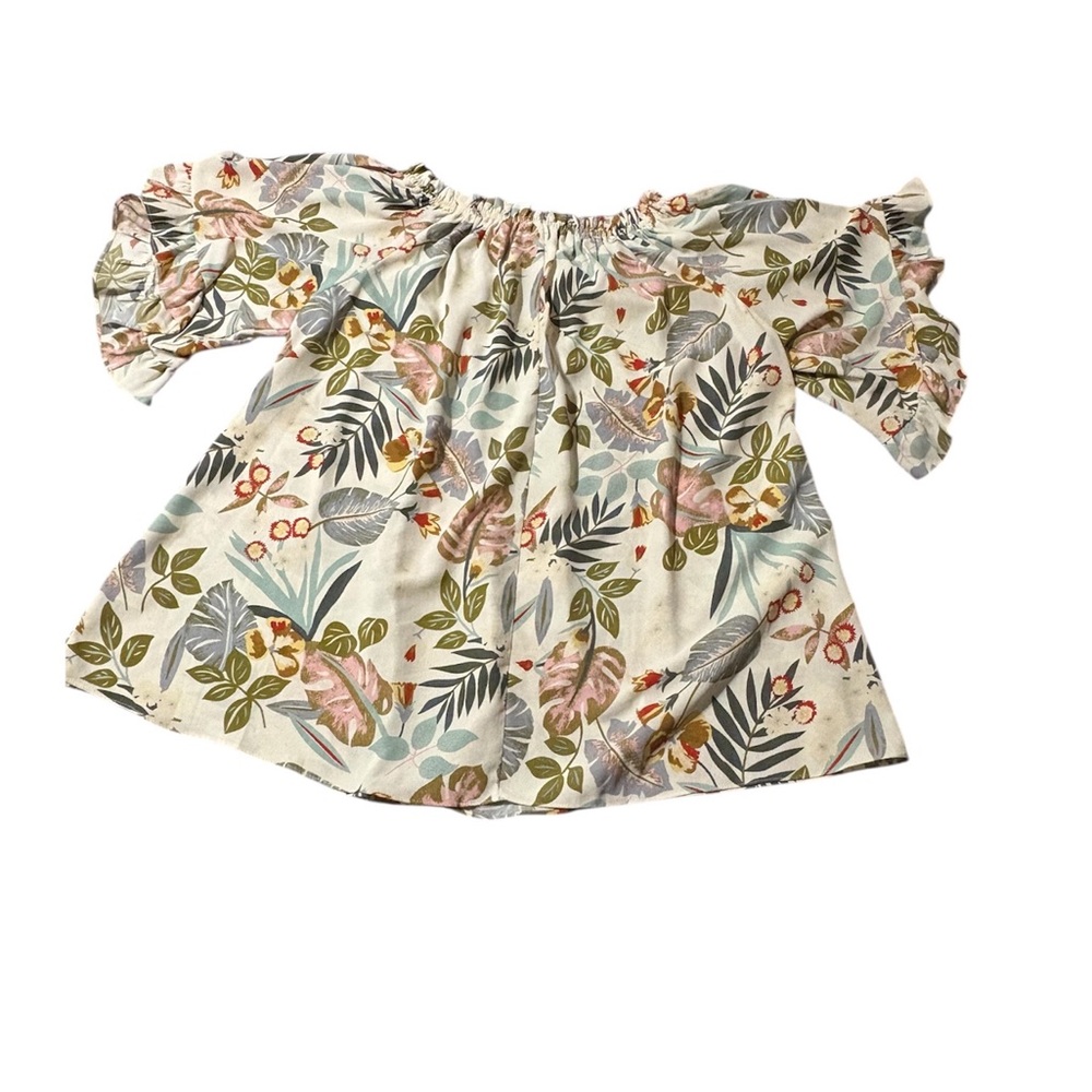 Easel Floral Off-Shoulder Ruffle Top - Picture 7 of 7